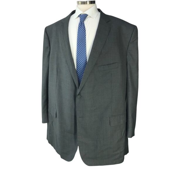 J Hilburn Mens Size 59XL Sport Coat Bespoke Jacket Vitale Barberis Canonico Gray